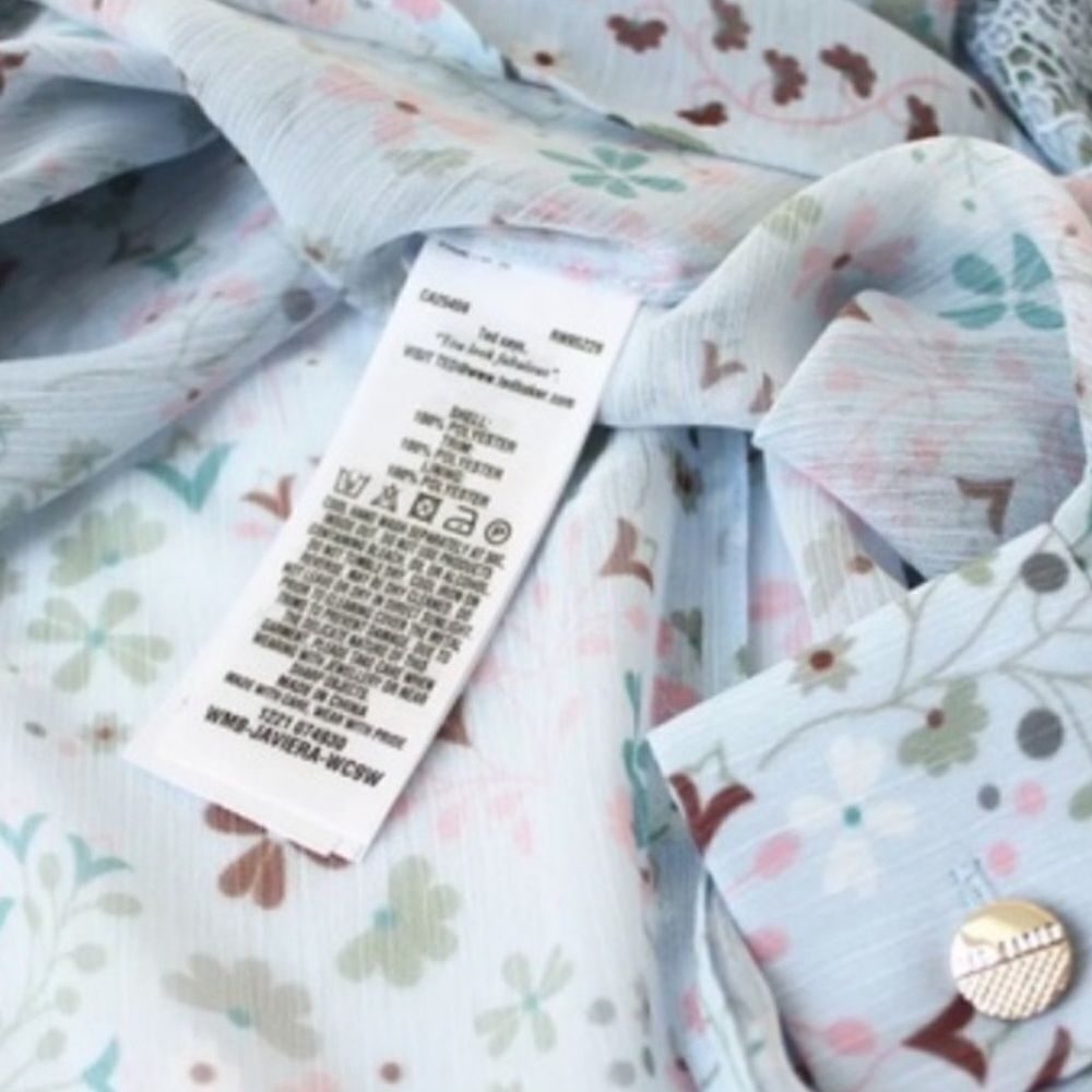 NWOT TED BAKER Javiera lace top Pale Blue Size 4/US 10 - Picture 7 of 10
